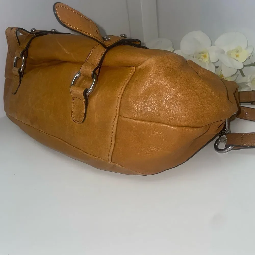 Joelle Hawkins Chic Brown Leather Slouchy Hobo Bag